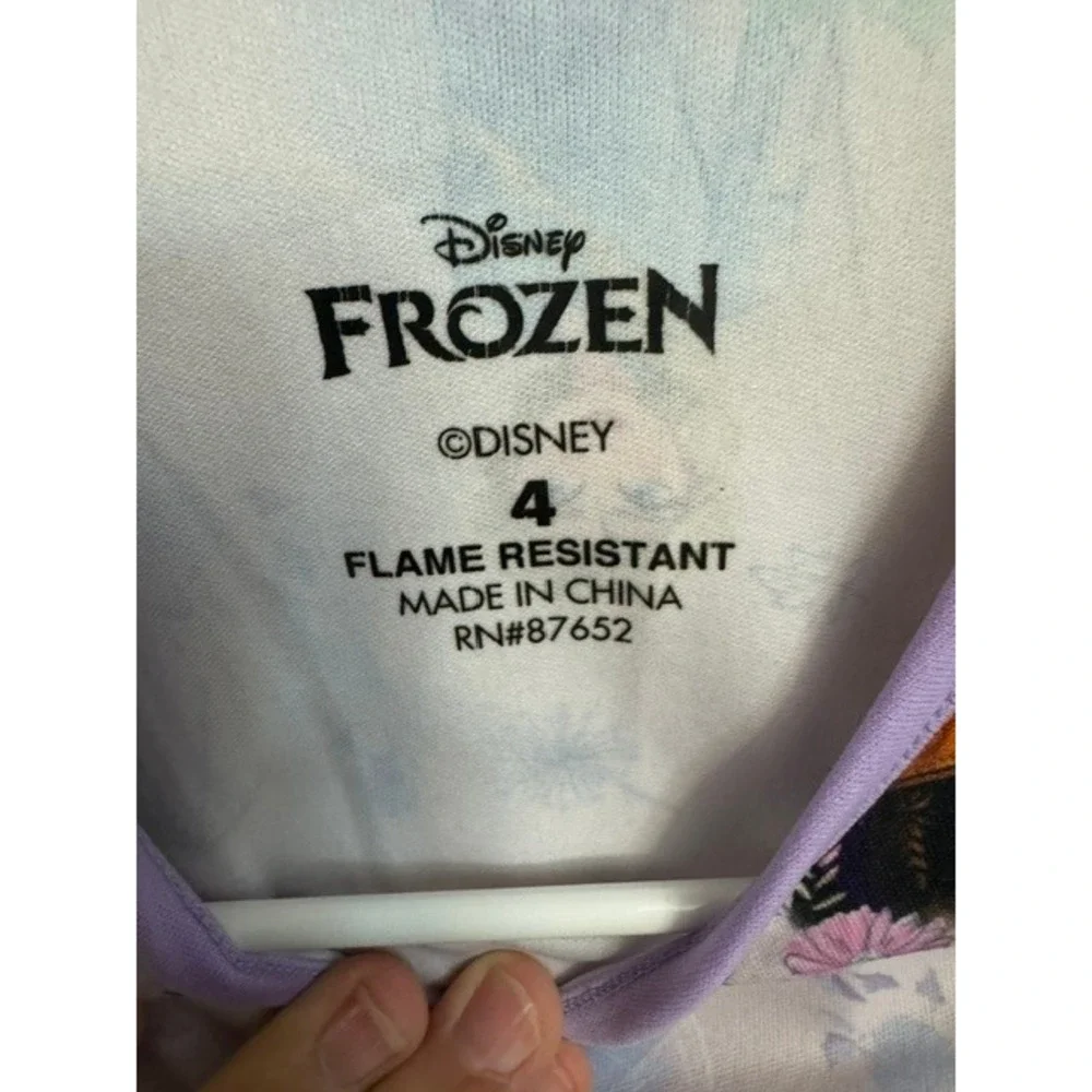 Disney Frozen Girls Nightgown Elsa Anna Olaf Purple Long Sleeve Sleep 4 (E)